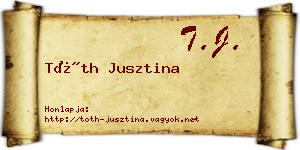 Tóth Jusztina névjegykártya