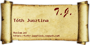 Tóth Jusztina névjegykártya