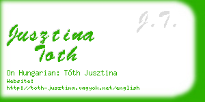 jusztina toth business card