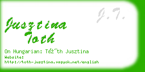 jusztina toth business card